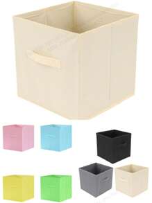 1 pièce Boîte de rangement carrée en tissu non tissé coloré, organisateur pliable sans couvercle pour vêtements/articles, bac de stockage multifonctionnel