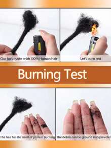 Extensões de dreadlocks de crochê feitas à mão, cabelo humano com pontas cacheadas, 0,6 cm de comprimento, 0,4 cm de largura, 8-20 polegadas, preto natural, unissex, para mulheres e homens, cabelo de crochê, 10 fios
