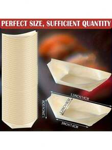 50 pièces Barques alimentaires en bambou - Mini plateaux à sushi, assiettes d'amuse-gueule, contenants en forme de feuille pour barbecues, camping et repas, accessoires de cuisine légers, accessoires de repas | Design de feuille naturelle | Contenants