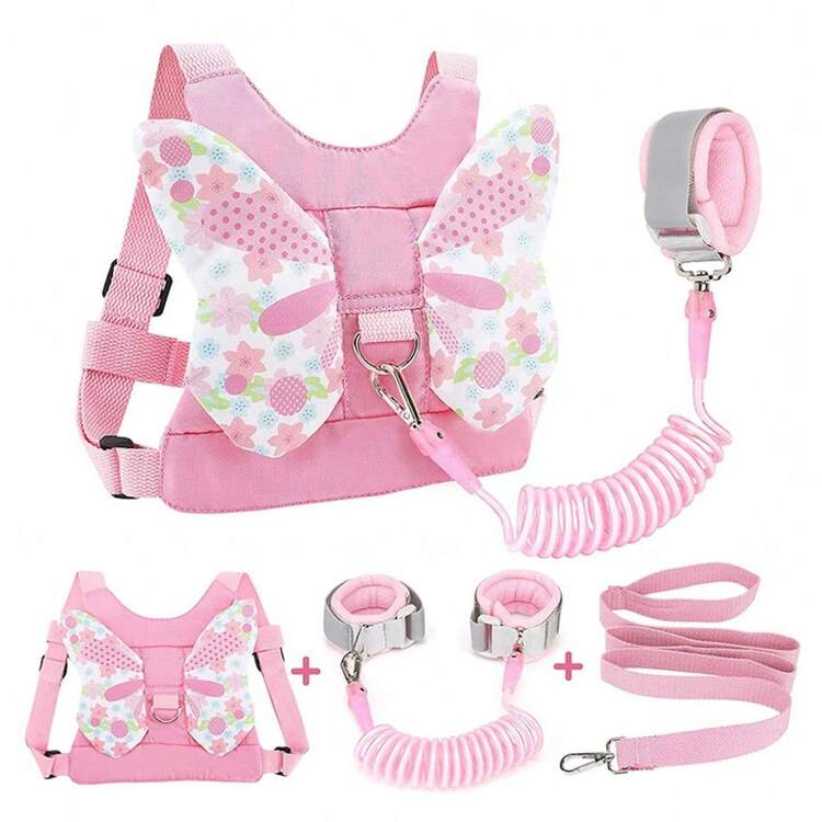 三合一婴儿安全牵引带、腰带和防丢失腕带、儿童安全带、男孩/女孩步行用品、安全手环牵引绳 - 彩色 - 查看 2