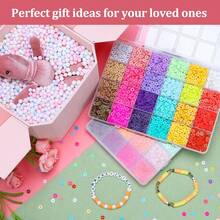 48 Colors 6mm Soft Clay Seed Beads DIY Craft Set, Boho Style Materials For Jewelry Making