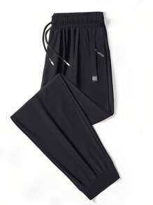 Pantalones casuales de cintura con cordón de unicolor, ajuste delgado, adecuados para uso diario, al aire libre, senderismo, correr, ejercicio físico