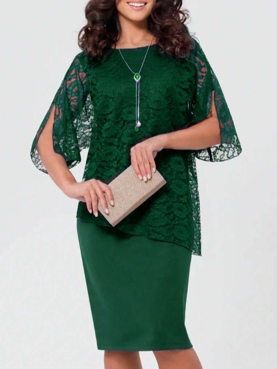 فستان أنيق متوسط الطول من التطريز والتصميم الراقي مناسب لحفلات المساء، حفل الزفاف، الحفلات، المناسبات الرسمية والاستخدام اليومي