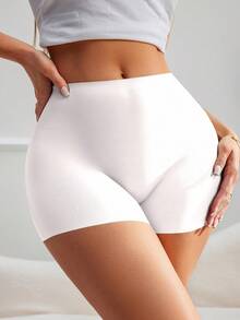 6pcs Women's Seamless Silk Shorts, Anti-Flashing & Anti-Curling Design, Mid-Waist Boyshort Panties, Suitable As Undershorts - Multicolor - View 4