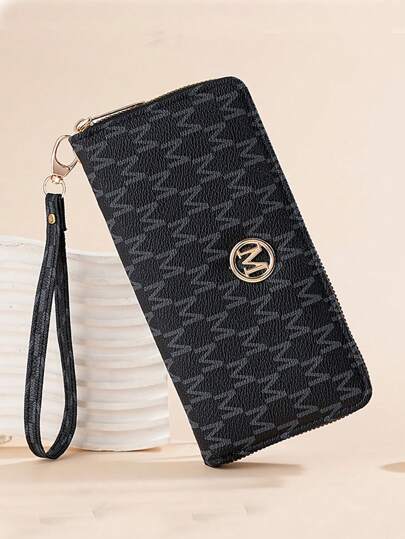 1pc Women's Vintage Zipper Long Wallet With Floral Print, Multi-Functional Fashion Handbag With Large Capacity, Zipper Phone Pouch For Women Wallet Purse Wallet Wristlet Wallet Mini Wallet