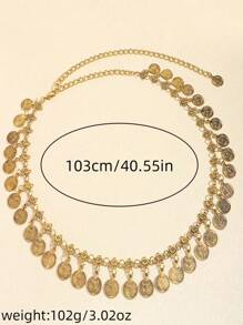 1pc Bohemian Tassel Decorated Dress With Waist Chain For Women, Summer