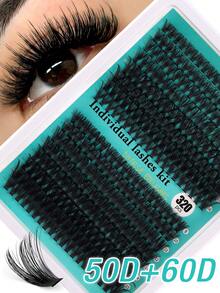 320Pcs D-Curl Eyelash Set Eyelash Extension, Eyelash Set DIY Eyelash Extension Kit, D-60D 80D100D Black Super Thick Eyelash Extension Kit, Daily Makeup Black Eyelash Set Personal Eyelash Extension, D Curl Eyelash Eyelash Extension Kit, Black Personal Eyelash Set Curling 320PCS, The 9-16mm Blended Personal Eyelash Set DIY At Home, Rizos Curly Eyelash D Curl, For Mini Travel Supplies And Self Applicationslash Clusters,Eyelash Clusters,Individual Eyelashes,Lashes,Fake Lashes - D - View 15