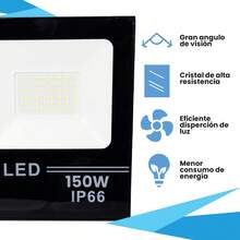 Lámpara LED 150W IP66 Impermeable - Iluminación Exterior de Alta Potencia y Durabilidad - Negro - Ver 3
