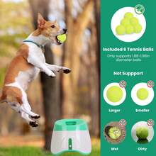 Moclever Automatic Dog Ball Launcher Included 6 Tennis Balls Dog With 3 Adjustable Launch Distance Interactive Ball Thrower Fetch Machine For Small Medium Dogs - Green White - View 4