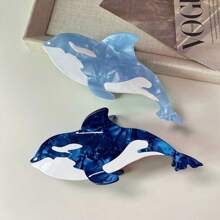1 buc Clamă de păr cu design de balenă din seria Ocean, Clemă creativă cu gheare din acetat pentru coc, Accesoriu de păr cu rechin pentru femei, Clame de păr de primăvară/vară, Clemă de păr cu maxilar, Cleme de păr, Clemă de prindere a părului