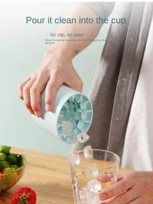 1 pieza Molde de cubitos de hielo de silicona rosa con tapa, Molde de cubitos de hielo mini, Molde de cubitos de hielo cilíndrico azul, Vaso de cubitos de hielo mini fácil de liberar y apilable