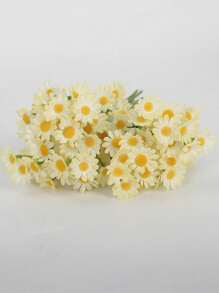 3/6/12pcs Small White Daisy Flowers Artificial, Fake Daisies,Spring Wild Flower For Party Decor (Vase Not Inclouded),Fall Decor,Autumn