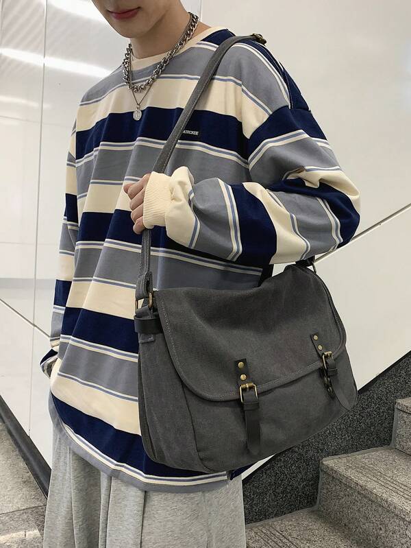 peach tree Retro Solid Canvas Shoulder Bag, Peach Tree Design Shopping Bag