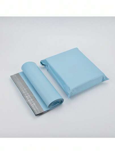 20 piezas de Bolsas de mensajero impermeables color crema y azul, aptas para oficina, estudiantes, empaque de ropa, de vuelta a la escuela