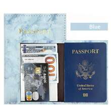 Marble Pattern Leather Passport Cover, PU Leather Passport Holder, Sewn Single Side Passport Case