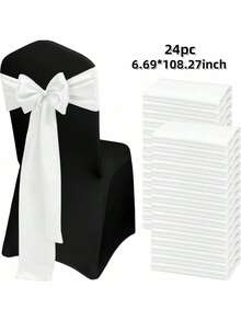 8/12/16/24 chiếc Dây thắt ghế vàng hồng, 6,69*108,27 inch, Thích hợp cho đám cưới, tiệc tùng, tiệc chiêu đãi, sinh nhật, tiệc chiêu đãi, trang trí ghế sự kiện khách sạn - màu đặc - Xem 55