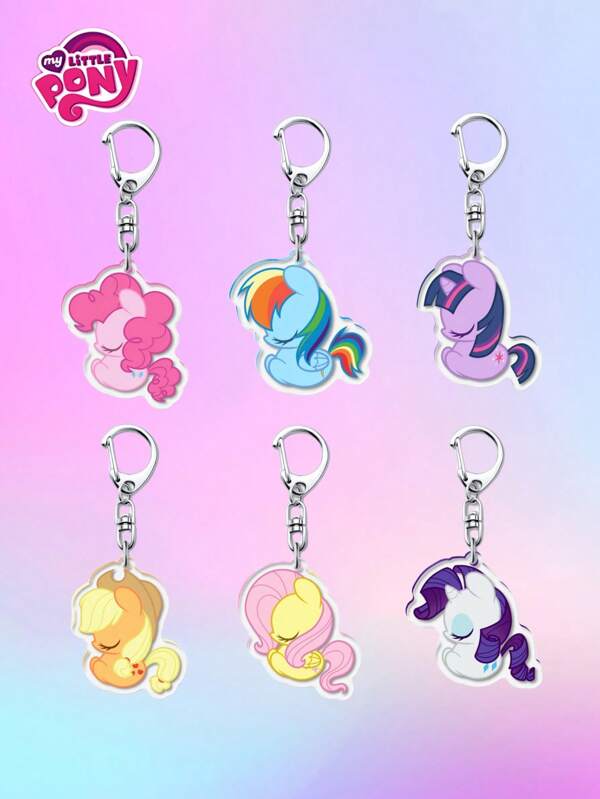 MY LITTLE PONY 1/6 قطع مجوهرات قلادة معلقة أكريليك كرتونية مفتاح سلسلة هدايا درجة عالية ، قلادة مفتاح أكريليك جميلة ، قلادة حقيبة هدية صغيرة ، هدايا صغيرة كرتونية ، ديكور سلسلة مفاتيح السيارة ، هدايا صغيرة ، متوفرة بأنماط متنوعة هدايا عيد الميلاد الصيفية ، حفل زفاف ، العودة إلى المدرسة ، لوازم المدرسة ، ديكور الغرفة