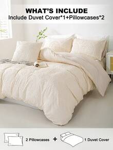 3pcs Soft Plush Microfiber Duvet Cover Set (1 Duvet Cover And 2 Pillow Shams), Lightweight & Breathable, Suitable For All Seasons, Home Bedroom Bedding Set