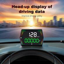 GPS digitales Autoarmaturenbrett-Kopf-Up-Display, Fahrrekorder, intelligenter Fahrcomputer, zeichnet Gesamtkilometerzahl, Geschwindigkeit, Zeit, Kompass, Umgebungslicht, automatische Lichterfassung, Überschreitungswarnung, Müdigkeitsfahrwarnung auf, verstellbarer Ständer, KFZ-Elektronikzubehör