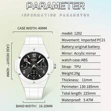 Student Watches Luminous Waterproof Quartz Watch Personalized Simple Slim Wristwatch Cubic Scale Study Holiday Gift - White - View 6