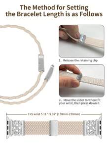 chinbersky 1 Stück geflochtenes elastisches Band mit magnetischem Metallverschluss, chinesischer Bandknoten für Band 38mm 40mm 41mm 42mm 44mm 45mm 46mm 49mm Damen und Herren, verstellbar mit Schnellverschluss, Nylon Solo Loop elastische Schlaufen für Series 10 9 8 7 6 5 4 3 SE Ultra
