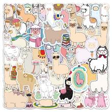 50pcs Alpaca Graffiti Stickers, Cartoon Animal Cute Pet Stickers For Skateboard, Water Bottle, Luggage Room Decor Wall Decor Wall Sticker Personalised Stickers