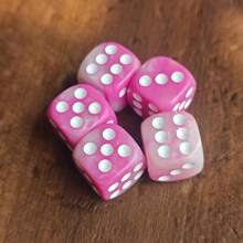 16MM Pink & White Polka Dot D6 Dice Set For Warhammers 40K, Tabletop Board Games