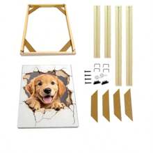 1 Set Wooden Picture Frame DIY Wood Strips Assembly Kit (For Gallery Framing Oil Painting/Installing Stretched Canvas Bars), Size Options 12x16, 16x20, 16x24 Inches, Poster Decoration - Current Fashionable, Cost-Effective