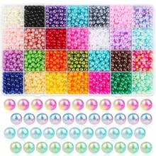 28 couleurs Perles ABS teintes de 6 mm de faux perles DIY éparses. Matériel pour bracelets, colliers, bijoux faits main et accessoires