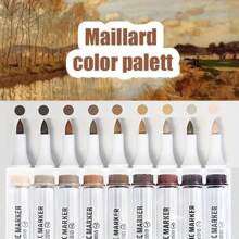 A Group Of 9 Pieces To Form A Color Series. These Are Soft-Tip Acrylic Markers, Which Are Also Art Pens For Drawing. Can Be Used For Color Layer, Does Not Penetrate Paper, Suitable For Graffiti On A Variety Of Surfaces. Colorful , Back To School Gifts