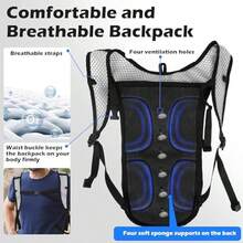 2 Pack Hydration Backpack Pack With 2L Hydration Bladder TNYSPORT Lightweight Breathable Water Backpack With 3 Layer Pockets Reinforced Shoulder Straps Blue And Light Gray - BlueandLightGray - View 3