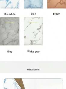 Marble Pattern Leather Passport Cover, PU Leather Passport Holder, Sewn Single Side Passport Case