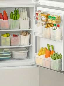 10 件透明冰箱储物盒，节省空间的厨房容器，现代食品收纳盒，适用于冰箱门和台面