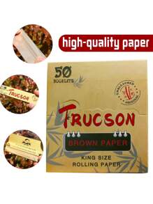 50 Books/Box Of Cigarette Paper, 32 Pieces Of 110mm Brown Pre-Rolled Paper/Book Handmade Roll Paper Accessories, Ultra-Thin Slow Burning Roll Paper With Tip, For Christmas Gifts, Halloween Gifts, Valentine's Day Gifts, New Year Gift Parties And Holiday Supplies, Easy To Carry