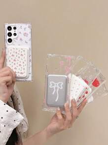 Stylish Cute Floral Bowknot For Magnetic Wireless Charge Phone Case Compatible With Samsung S24 S23 S22 Ultra Plus Cases Cherry Wallet Accessories Cover