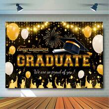 FRUITFUL PARTY. Congrats Grad Backdrop, 70.8''x43.3'' Graduation Background/Class Of 2025 Backdrop/Graduation Backdrop 2025, For College Graduation Decorations & 2025 Graduation Party Decorations - Multicolor - View 7