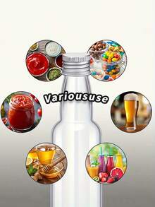 6pcs/100ml Mini Plastic Liquor Bottles With Cap And Funnel - Compact, Reusable And Leak-Proof Containers For Cocktail Parties, Weddings, And Gift Baskets - Includes Ginger And Hot Sauce Bottles