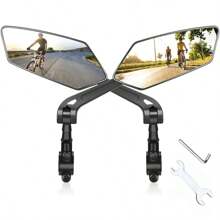 2 pièces Miroir rétroviseur pliant pour vélo de montagne, vélo de route. Miroir plat HD pour automobile. Accessoires de conduite.
