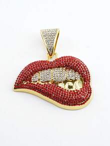 1 套男士合金嘻哈项链,带性感唇形吊坠,Cubanlink 项链和手链手表套装,时尚个性化 - 性感嘴唇吊墜項鍊 - 查看 26