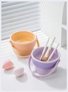 1 Peça Conjunto de Ferramentas para Limpeza e Secagem de Pincéis de Maquiagem, Ferramenta de Limpeza de Esponja de Maquiagem, Tigela de Limpeza de Pincéis, Rack de Secagem, Suporte de Pincéis e Organizador de Maquiagem