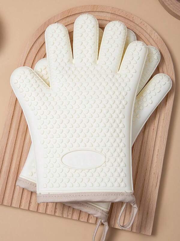 1 Barbecue Gloves, Barbecue Gloves Heat-Resistant Oven Gloves, Kitchen Silicone Oven Gloves, Waterproof And Anti-Slip Pot Rack, Suitable For Barbecue, Cooking, Baking