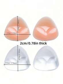 1 Pair Silicone Bra Inserts Clear Enhancers Invisible Push-Up Breast Pads, Waterproof Intimates Accessories