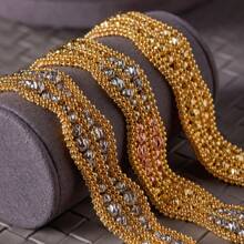 1pc Women Multicolor Copper Bead Woven Double Row Pearl Chain Wave Bracelet, Suitable For Daily And Party Wear