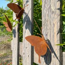 1 Stück rustikale Metall Schmetterling Statue, lebendiger und energiegeladener Schmetterling, Heimdekoration, Außengarten Dekoration, Outdoor Wandkunst, Muttertag, Abschlussgeschenk