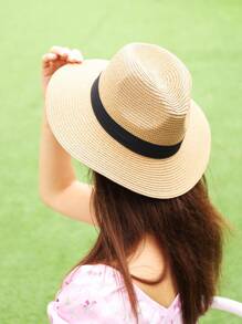 Summer Foldable Panama Hat, European And American Style Sun-Shading Jazz Hat, Outdoor UV Protection Beach Straw Hat, Versatile & Unique