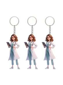 Nurse Doctor Keychain, Nurse Pattern Pendant, Bag Ornament, Acrylic Flat Keychain, Creative Accessory Accessories, Pendant Accessories That Can Be Hung On Backpacks, Phone Cases, Keychains, Car Decoration Pendant, Suitable For Both Boys And Girls, Suitable For Nurses, Doctors, Medical Workers, Gifts, Nurse's Day Gifts, The Best Gift For Medical Staff
