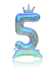 1pc 42-Inch Colorful Crown Shape Foil Number Balloon Suitable For Birthday Party Any Age, Birthday Party, Anniversary, Wedding, Graduation Ceremony, Celebration Decoration, 1pc Happy Birthday Balloon