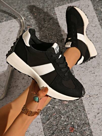 Tênis retrô robustos com solado grosso e volumoso para corrida feminina, calçados para mulheres