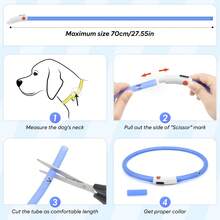 BSEEN Light Up Dog Collar - 2 Pack LED Dog Collar Rechargeable, Silicone Cuttable Glow In The Dark Dog Collar Light, Flashing Safety Dog Lights For Night Walking - Pink+Blue - View 3