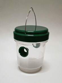 Trampa transparente de plástico para insectos exterior con tapa amarilla - No requiere energía, puede atrapar eficazmente moscas de la fruta, avispas y áfidos, diseño transparente para un fácil seguimiento, trampa para insectos voladores